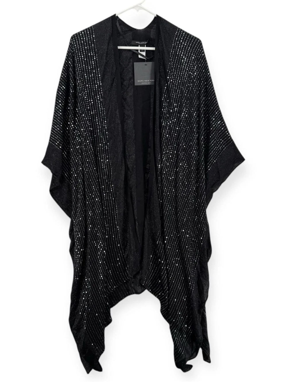 NEW! 🖤 Marc New York Black Sequin Drape Kimono Poncho Shawl